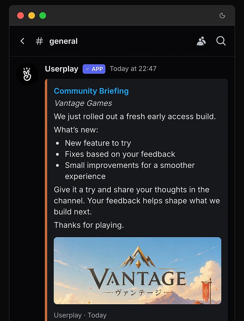 Highlighted moments pulled out of a playtest session