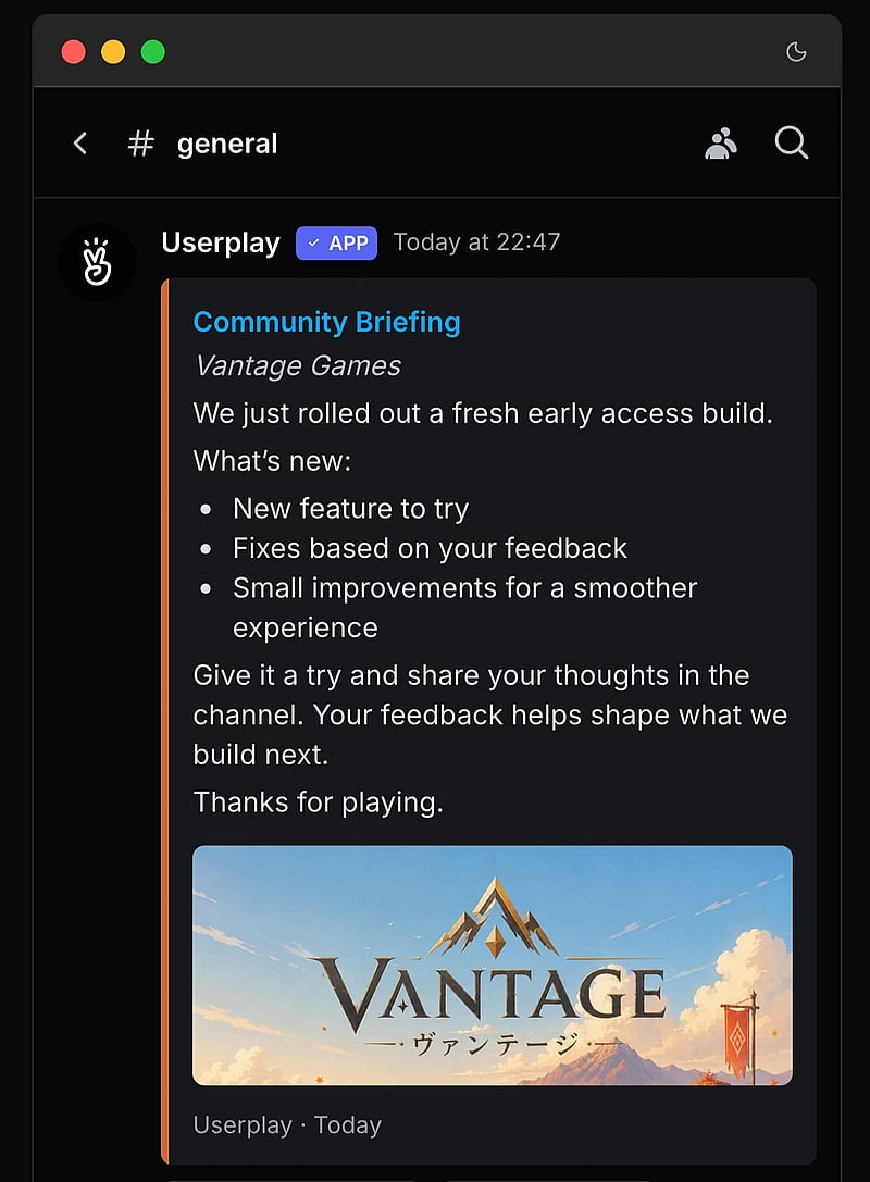 Playtest sessions listed across a game in Userplay Studio