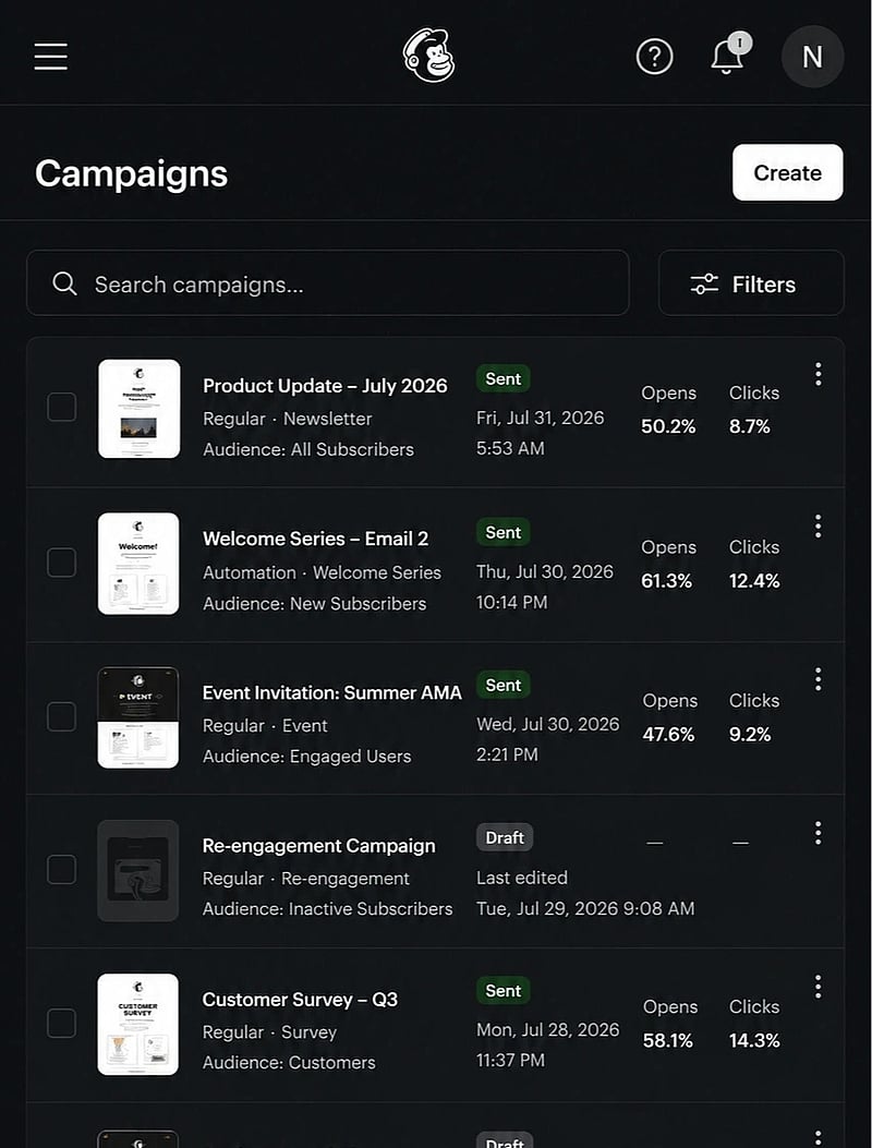 Player submissions listed across playtests in Userplay Studio
