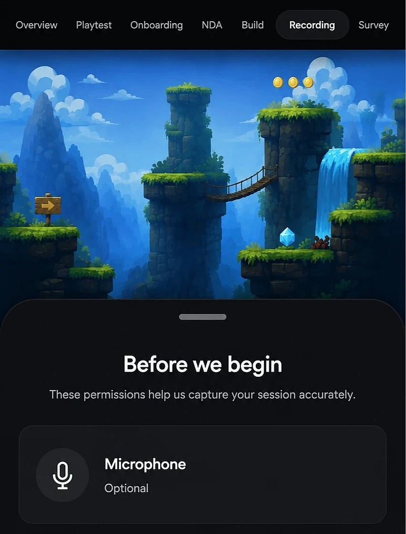 A recorded gameplay session playing back in Userplay Studio